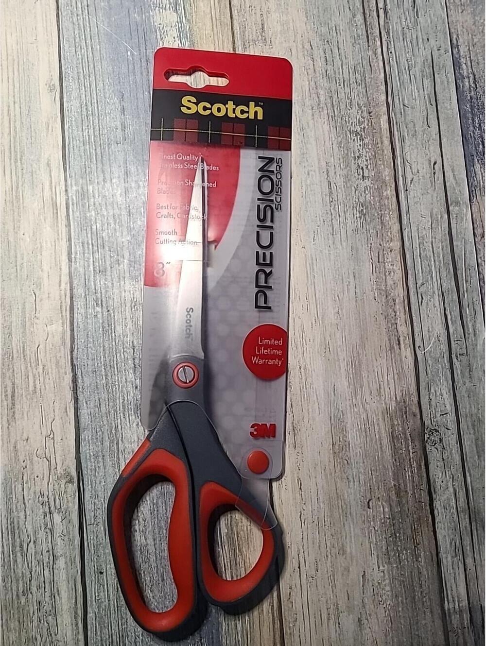 Scotch 8 Precision Scissors Great for Everyday Use 8-Inches, Red And Gray